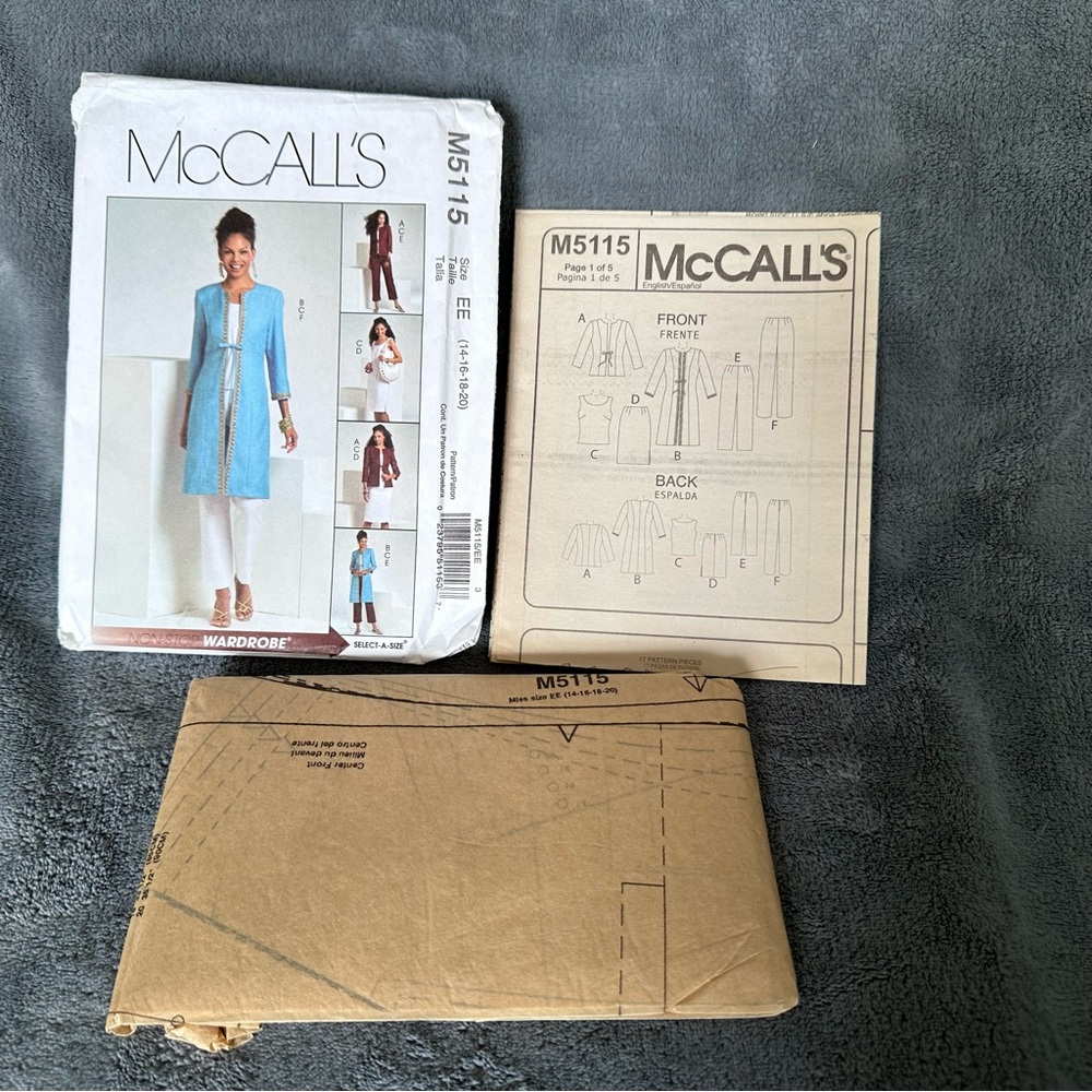 McCall's Sewing Pattern M5115 - Full Wardrobe Set size 14,16,18,20